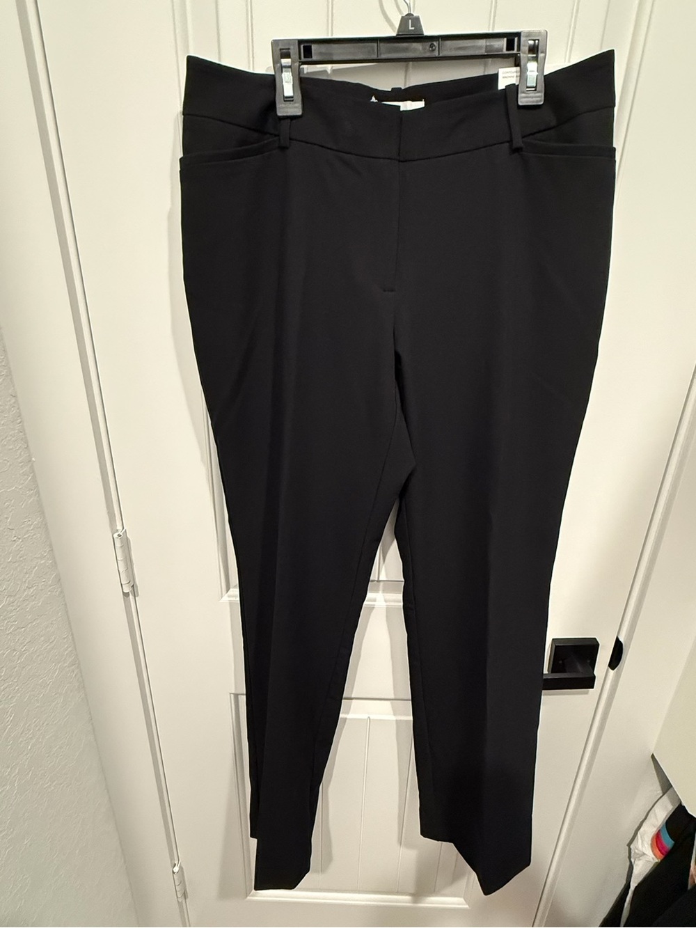 Liz Claiborne Black Pull-On Straight Leg Trousers